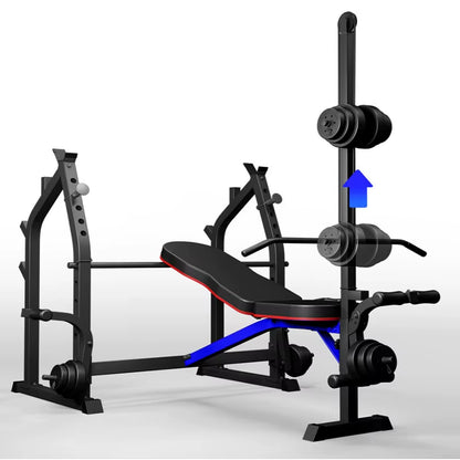 Home/Gym Multifunctional Squat Rack and Bench Press Folding Weight Bench Exercise Equipment Fitness Set Dumbbells and Barbells