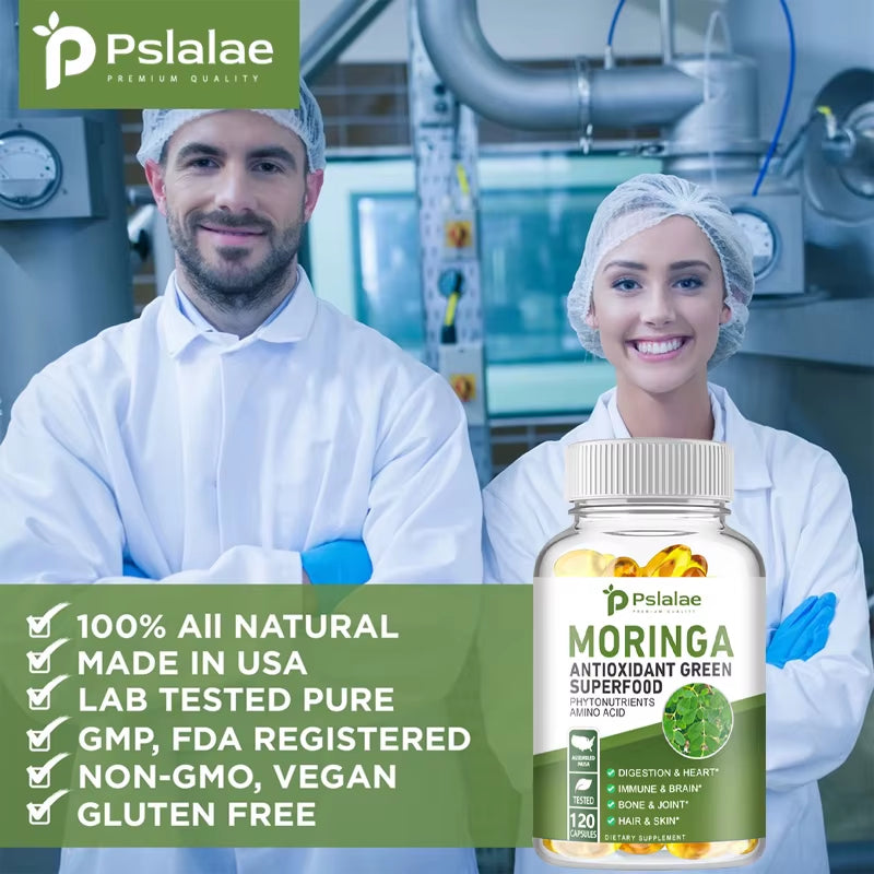 Moringa Capsules 1000Mg - for Immune System, Energy & Metabolism, Antioxidant