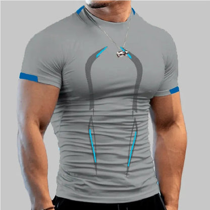 Men New Compression Shirt Men Fitness Gym Super Hero Sport Running T-Shirt Fitness Training Breathable Quick Dry Short Sleeve