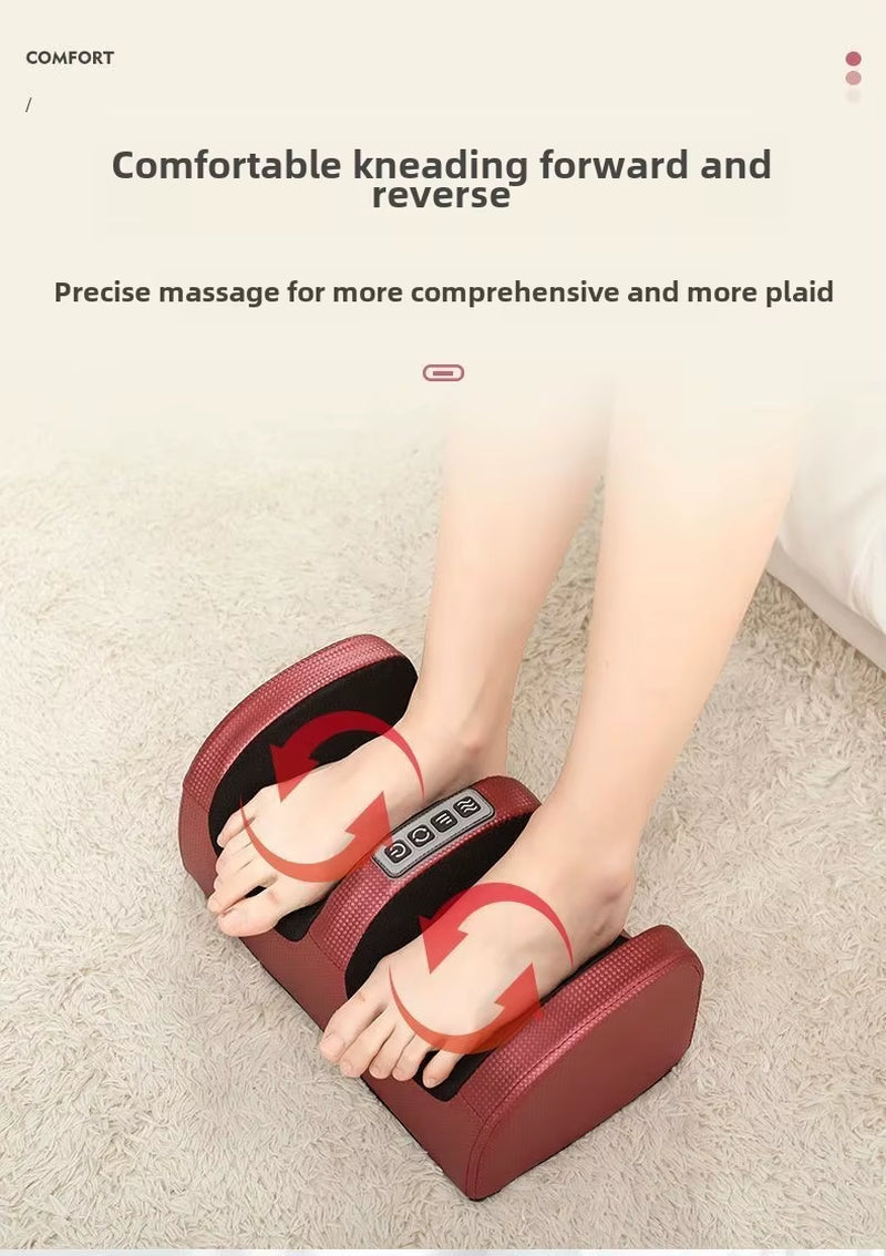 Deep Tissue Relax Electric Foot Massager Shiatsu Kneading Heated Roller Calf Pain Relief Fatigue Muscles Vibrator Machine Health