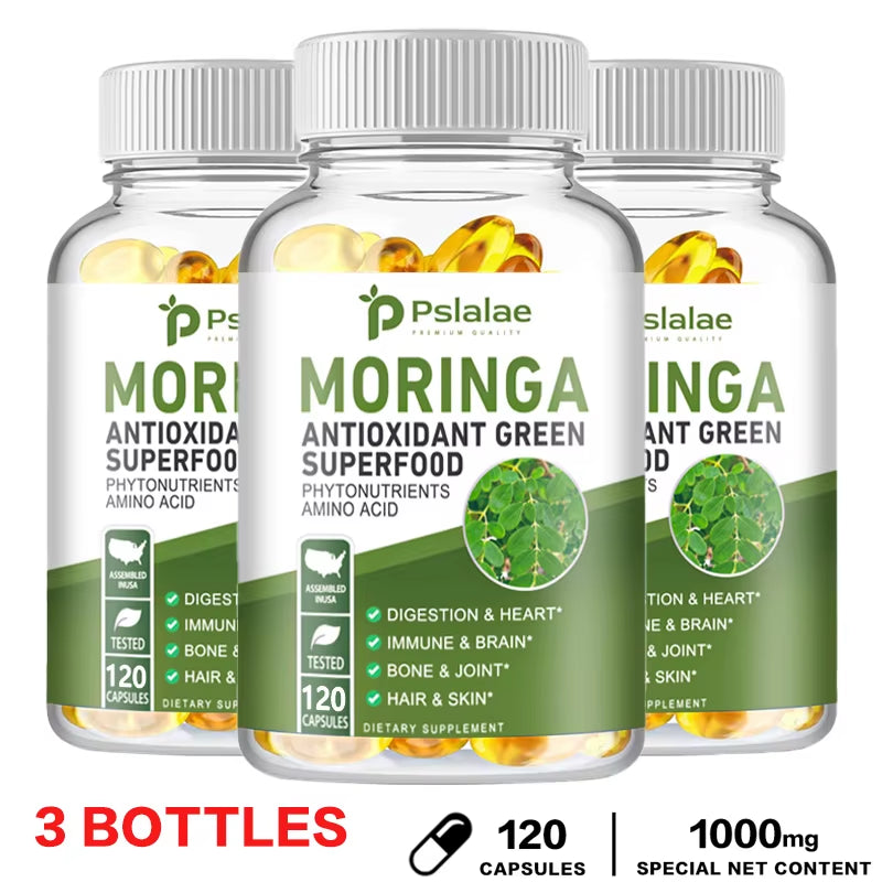 Moringa Capsules 1000Mg - for Immune System, Energy & Metabolism, Antioxidant