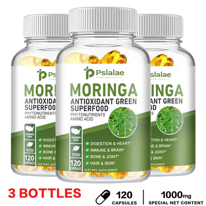 Moringa Capsules 1000Mg - for Immune System, Energy & Metabolism, Antioxidant