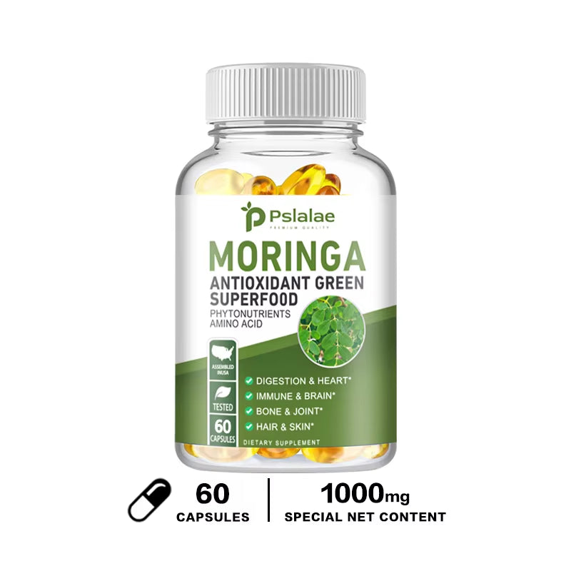 Moringa Capsules 1000Mg - for Immune System, Energy & Metabolism, Antioxidant