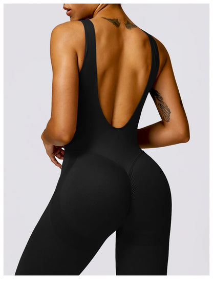 New Women Seamless Jumpsuits One-Piece Yoga Suit Dance Belly Tightening Fitness Workout Set Stretch Bodysuit Push Up Gym Clothes