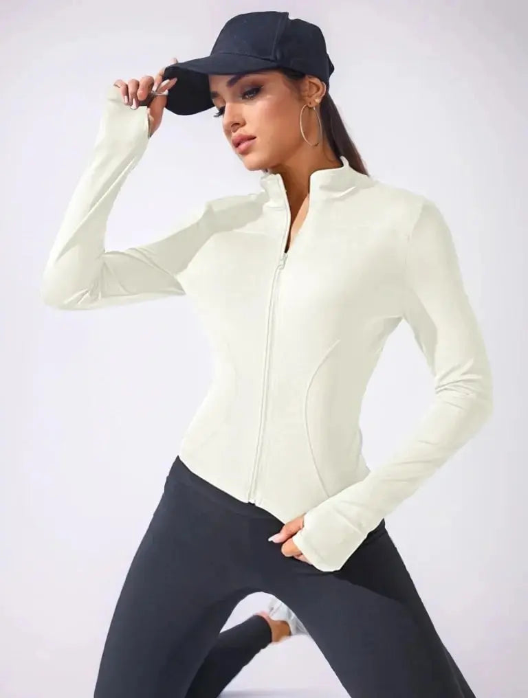 2025 New Yoga Coat Short Sports Jacket WOMEN'S Fitness Clothes Slimming Body Sculpting Zipper Yoga Jacket