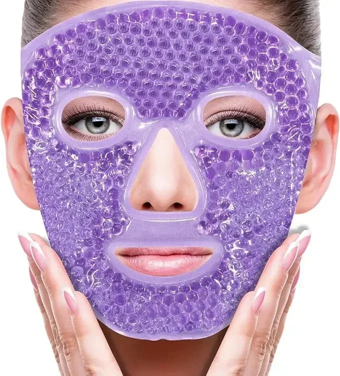 Cold Face Eye Mask Ice Pack Reduce Face Puff,Dark Circles,Gel Beads Hot Heat Cold Compress Pack,Face SPA for Woman Sleeping