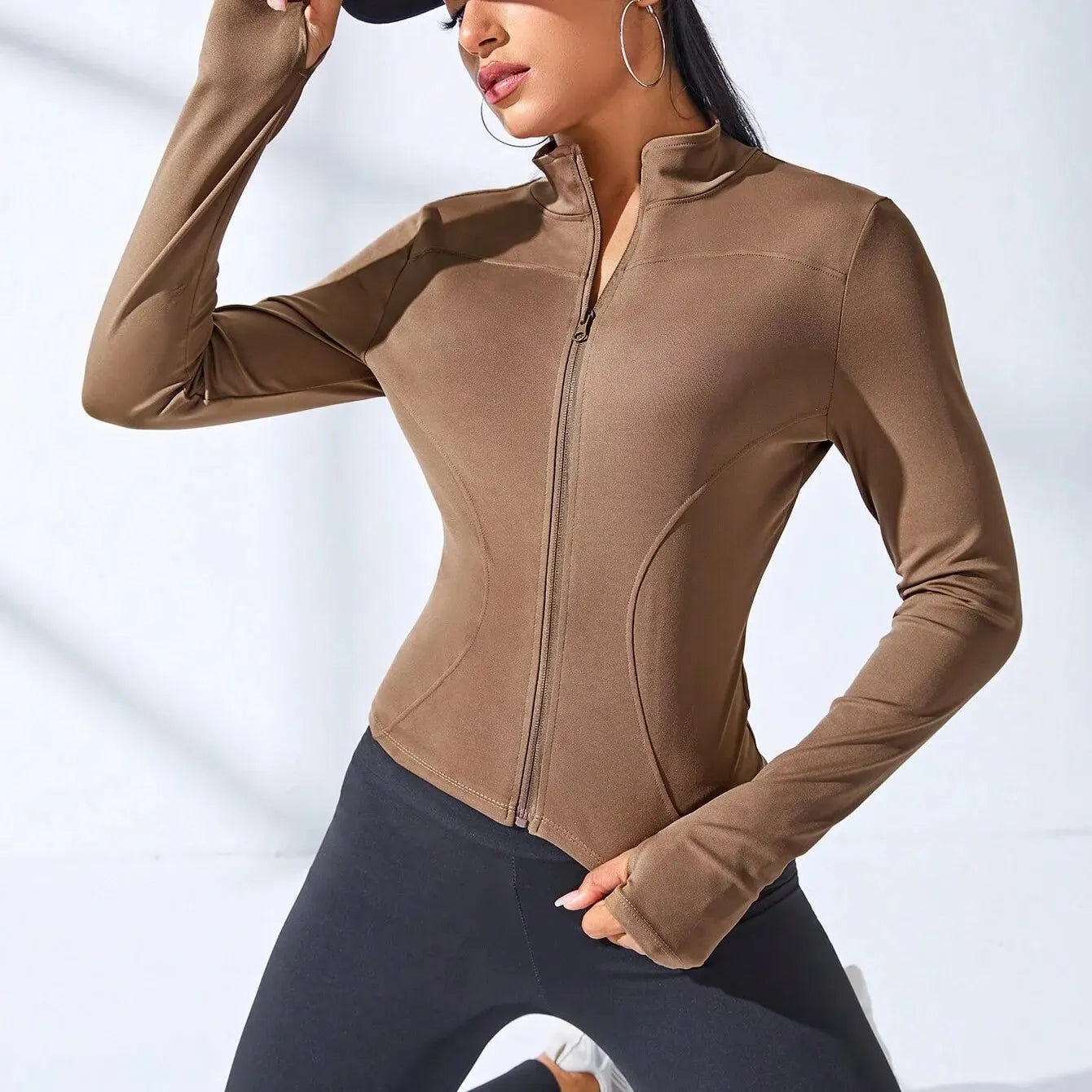 2025 New Yoga Coat Short Sports Jacket WOMEN'S Fitness Clothes Slimming Body Sculpting Zipper Yoga Jacket