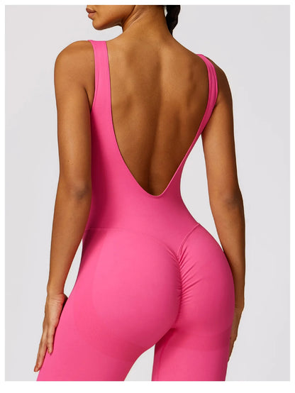 New Women Seamless Jumpsuits One-Piece Yoga Suit Dance Belly Tightening Fitness Workout Set Stretch Bodysuit Push Up Gym Clothes