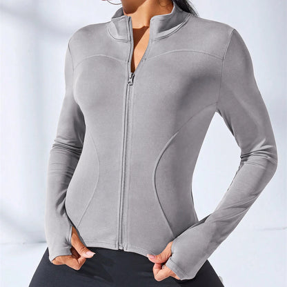 2025 New Yoga Coat Short Sports Jacket WOMEN'S Fitness Clothes Slimming Body Sculpting Zipper Yoga Jacket