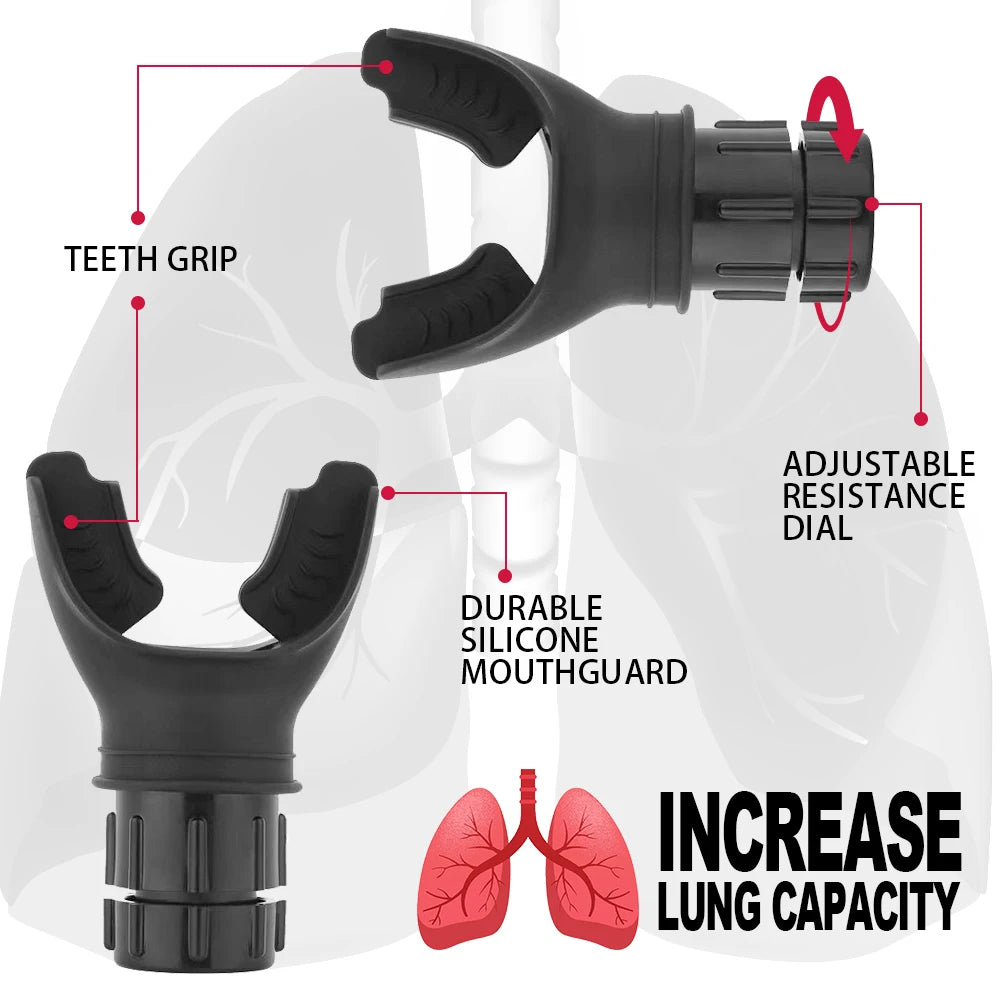 Portable Respiratory Trainer. Improve Breathing Capacity | Adjustable Resistance, Adjustable to Different Fitness Needs