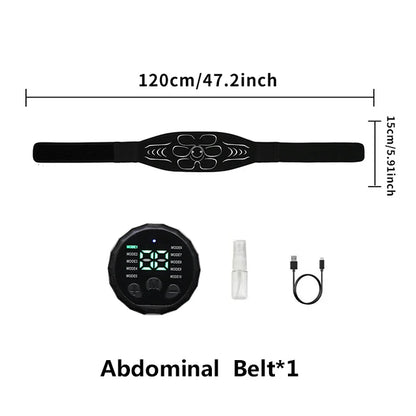 EMS Muscle Stimulator Abs Trainer Abdominal Muscle Toner Electronic Toning Belts Fitness Massage Slimming Device USB Recharge