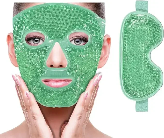 Cold Face Eye Mask Ice Pack Reduce Face Puff,Dark Circles,Gel Beads Hot Heat Cold Compress Pack,Face SPA for Woman Sleeping