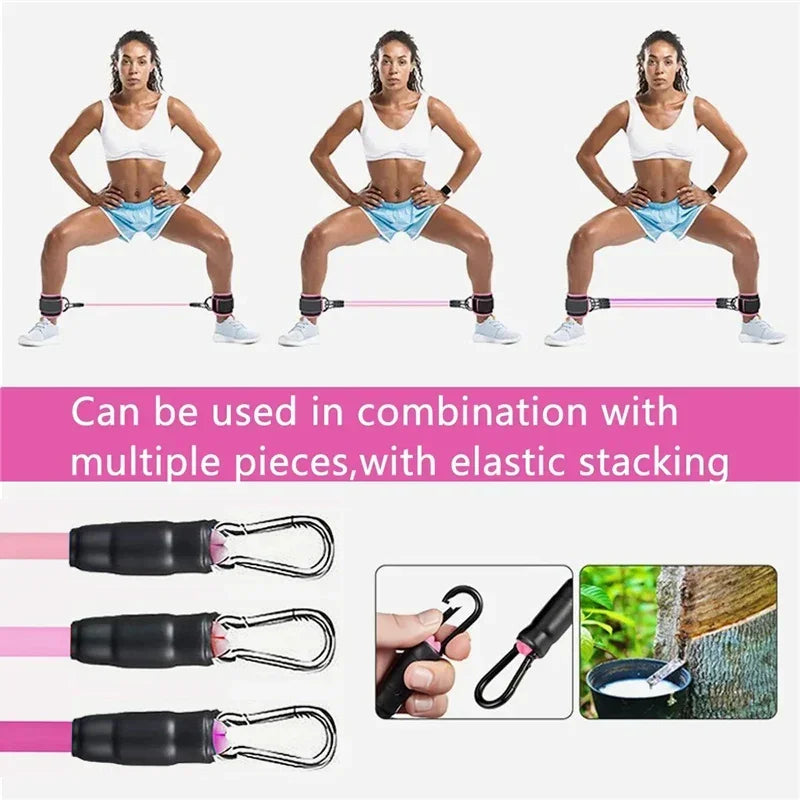 Ankle Straps Resistance Bands Set Fitness Workout Exercise Equipment Ankle Weight Yoga Elastic Fitness Band for Gym Man Woman