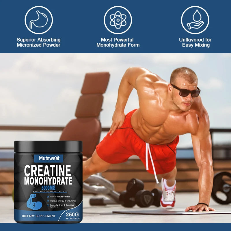 Monohydrate Creatine 5000Mg Body Builder Energy Performance Keto-Friendly Whey Proteins for Muscle Health Non-Gmo Gluten-Free