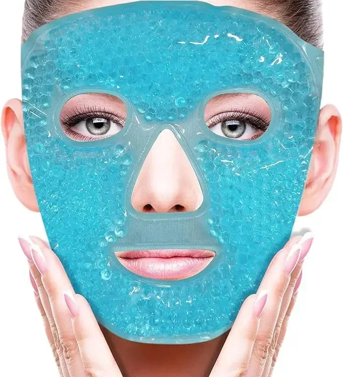 Cold Face Eye Mask Ice Pack Reduce Face Puff,Dark Circles,Gel Beads Hot Heat Cold Compress Pack,Face SPA for Woman Sleeping