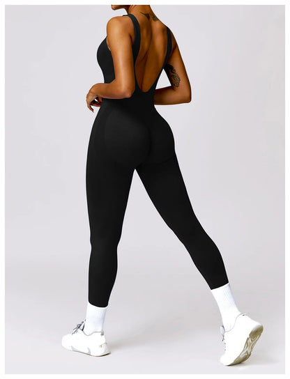 New Women Seamless Jumpsuits One-Piece Yoga Suit Dance Belly Tightening Fitness Workout Set Stretch Bodysuit Push Up Gym Clothes