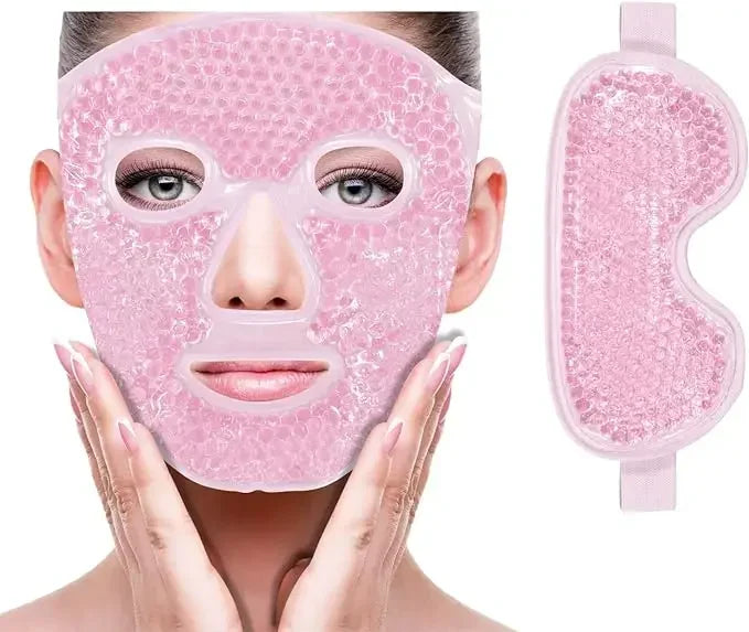 Cold Face Eye Mask Ice Pack Reduce Face Puff,Dark Circles,Gel Beads Hot Heat Cold Compress Pack,Face SPA for Woman Sleeping