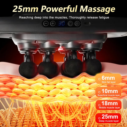 Electric Fascia Gun High Frequency Vibration Muscle Massager Cervical Back Leg Massage Shaping Fitness Tool Red Light Massage