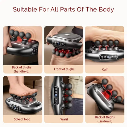 Electric Fascia Gun High Frequency Vibration Muscle Massager Cervical Back Leg Massage Shaping Fitness Tool Red Light Massage