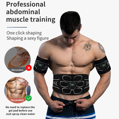 EMS Muscle Stimulator Abs Trainer Abdominal Muscle Toner Electronic Toning Belts Fitness Massage Slimming Device USB Recharge