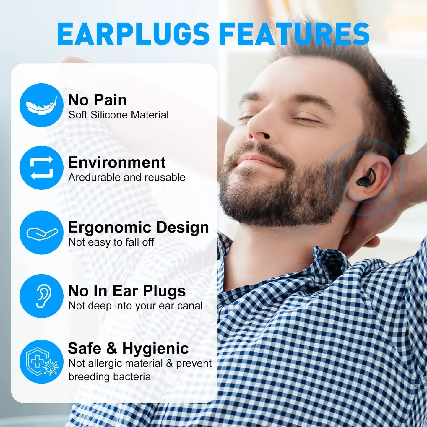 3 Layers Sleeping Earplugs Sound Reduction Plug Ear Hearing Protection Silicone Anti-Noise Plugs for Travelling Sleep Earplugs