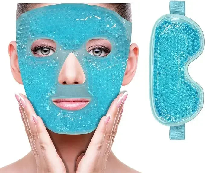 Cold Face Eye Mask Ice Pack Reduce Face Puff,Dark Circles,Gel Beads Hot Heat Cold Compress Pack,Face SPA for Woman Sleeping