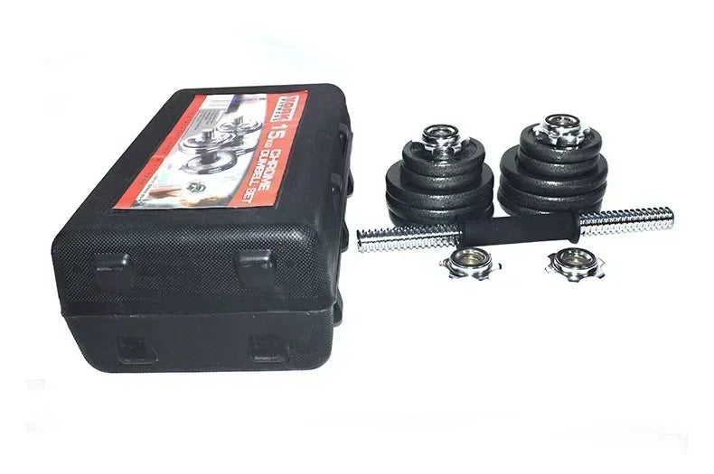 High-Quality 15-50Kg Painted Dumbbell Set Can Be Turned into Barbell Household Weight Lifting Squat Fitness Equipment.