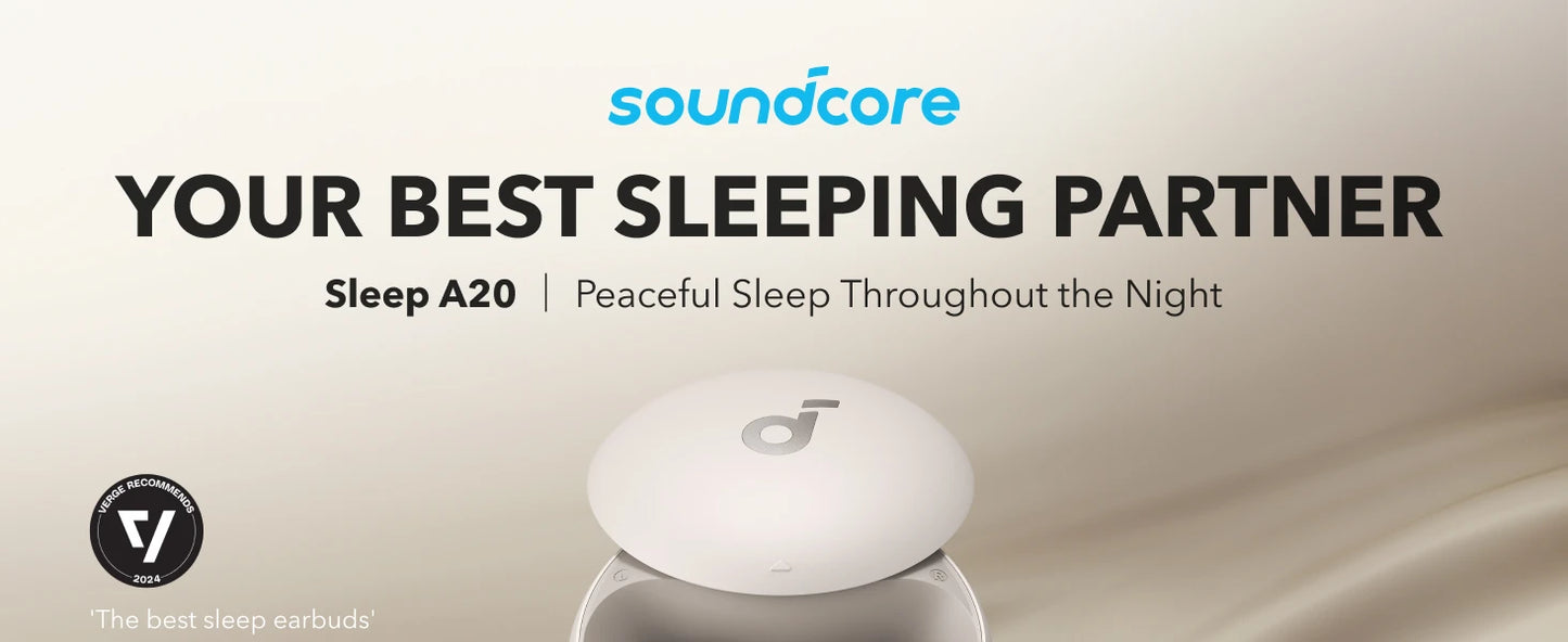 Soundcore Sleep A20 by Anker Sleep Earbuds, Noise Blocking Sleep Headphones, Small Design for Side Sleepers, 80H Playtime A6611