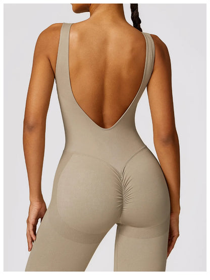 New Women Seamless Jumpsuits One-Piece Yoga Suit Dance Belly Tightening Fitness Workout Set Stretch Bodysuit Push Up Gym Clothes