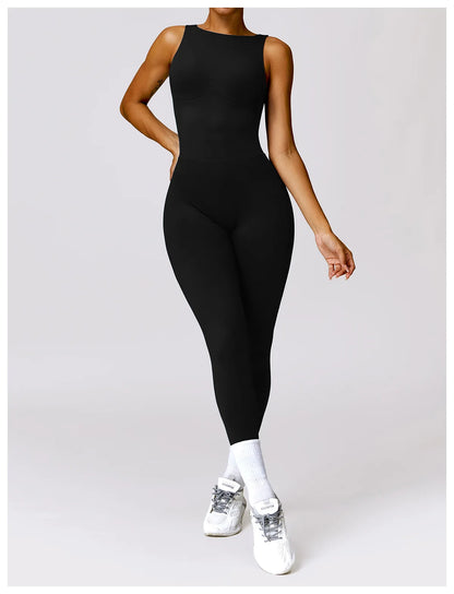 New Women Seamless Jumpsuits One-Piece Yoga Suit Dance Belly Tightening Fitness Workout Set Stretch Bodysuit Push Up Gym Clothes