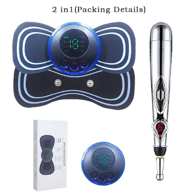 Portable Massage Foot Pad Massage Patch Massage Pen Cervical Neck and Back Full Body Massage Combination Set