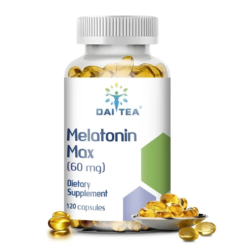 Melatonin MAX (60 Mg) Quick Dissolve Capsules - Fall Asleep Faster, Promote Deep Sleep and Rest, Easy to Take, Immune Health