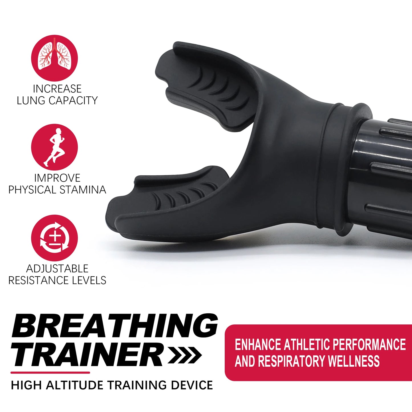 Portable Respiratory Trainer. Improve Breathing Capacity | Adjustable Resistance, Adjustable to Different Fitness Needs