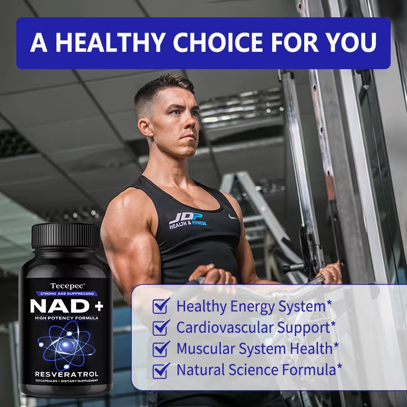 NAD+ Supplements, Supplements with Quercetin + Resveratrol - Supports Cell Health, Muscle, Brain, Vision and Heart Health