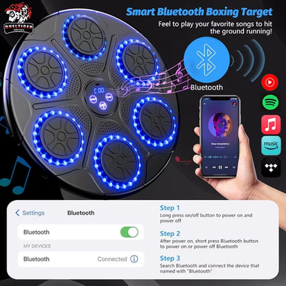 New Music Boxing Machine Smart Bluetooth Wall Mounted Music Boxing Trainer Gym Home Electronic Boxing Target Punching Equipment