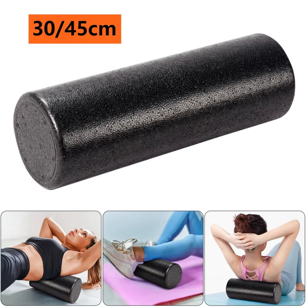 Foam Shaft EPP Solid Yoga Pole Fitness Muscle Relaxation Roller Massage Stick Glossy Black Roller Yoga Block 30/45Cm