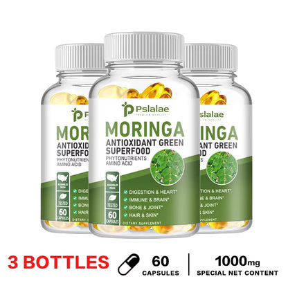 Moringa Capsules 1000Mg - for Immune System, Energy & Metabolism, Antioxidant