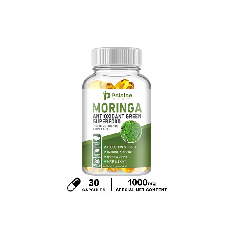 Moringa Capsules 1000Mg - for Immune System, Energy & Metabolism, Antioxidant