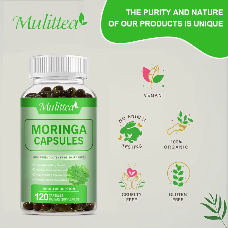 Hot Sale Natural Moringa Oleifera Leaf & Black Seed Oil Capsule Compound Vitamin Daily Nutritional Supplement